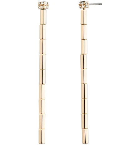 Lauren Ralph Lauren Gold Tone Crystal Pave Linear Earrings