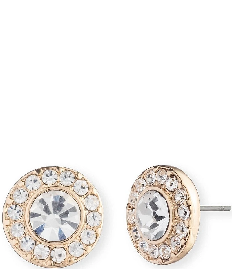 Lauren Ralph Lauren Gold Tone Crystal Pave Stud Earrings