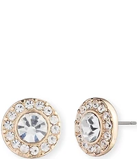 Lauren Ralph Lauren Gold Tone Crystal Pave Stud Earrings