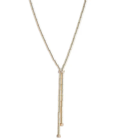 Lauren Ralph Lauren Gold Tone Crystal Pave Y Necklace
