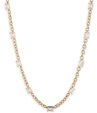 Lauren Ralph Lauren Gold Tone CZ Cable Chain Collar Necklace