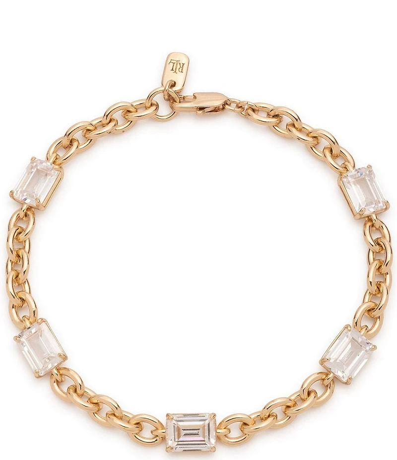 Lauren Ralph Lauren Gold Tone CZ Cable Chain Flex Line Bracelet