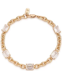 Lauren Ralph Lauren Gold Tone CZ Cable Chain Flex Line Bracelet