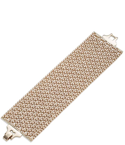 Lauren Ralph Lauren Gold Tone CZ Mesh Flex Line Bracelet