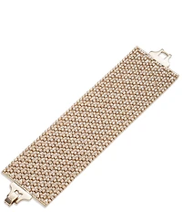 Lauren Ralph Lauren Gold Tone CZ Mesh Flex Line Bracelet