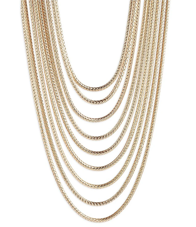 Lauren Ralph Lauren Gold Tone Drama Chain Short Multi-Strand Necklace