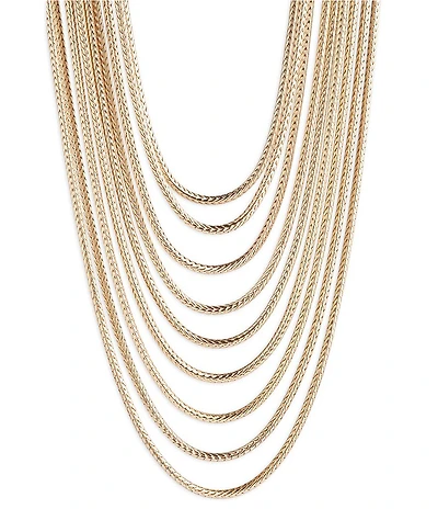 Lauren Ralph Lauren Gold Tone Drama Chain Short Multi-Strand Necklace