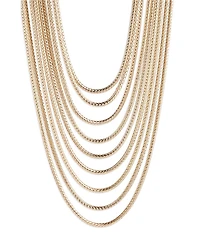 Lauren Ralph Lauren Gold Tone Drama Chain Short Multi-Strand Necklace