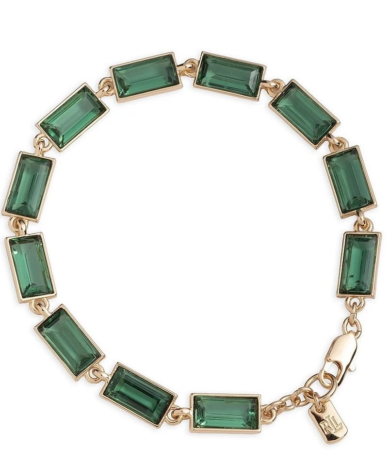 Lauren Ralph Lauren Gold Tone Erinite Baguette Flex Line Bracelet