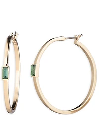 Lauren Ralph Lauren Gold Tone Erinite Baguette Hoop Earrings