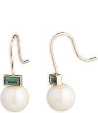 Lauren Ralph Lauren Gold Tone Erinite Pearl Baguette Drop Earrings