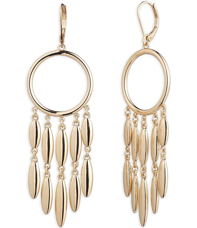 Lauren Ralph Lauren Gold Tone Fringe Chandelier Earrings