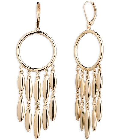 Lauren Ralph Lauren Gold Tone Fringe Chandelier Earrings