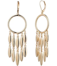Lauren Ralph Lauren Gold Tone Fringe Chandelier Earrings