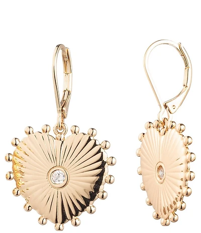 Lauren Ralph Lauren Gold Tone Heart Drop Earrings