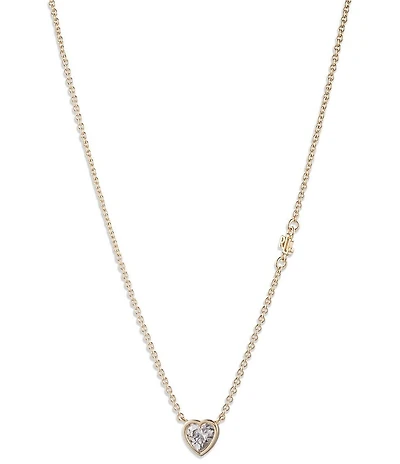Lauren Ralph Lauren Gold Tone Heart Short Pendant Necklace