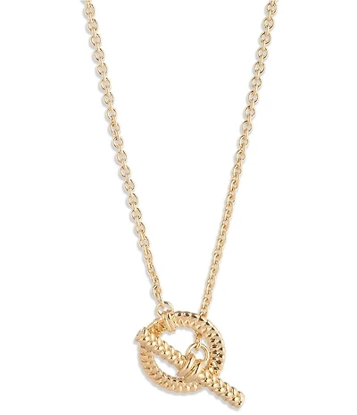 Lauren Ralph Lauren Gold Tone Herringbone Short Pendant Necklace