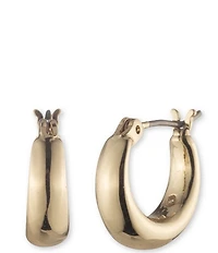 Lauren Ralph Lauren Gold Tone Classic Puffy Hoop Earrings