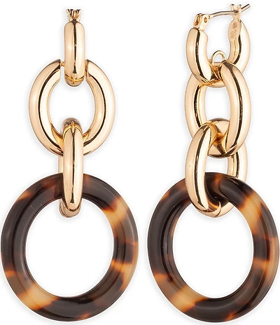 Lauren Ralph Lauren Gold Tone Large Double Orbital Drop Earrings
