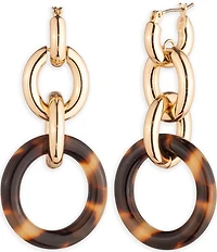 Lauren Ralph Lauren Gold Tone Large Double Orbital Drop Earrings