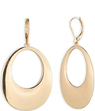 Lauren Ralph Lauren Gold Tone Large Open Orbital Drop Earrings