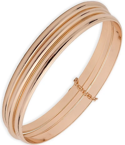 Lauren Ralph Lauren Gold Tone Logo Bangle Bracelet Set