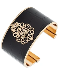 Lauren Ralph Lauren Gold Tone Logo Leather Cuff Bracelet