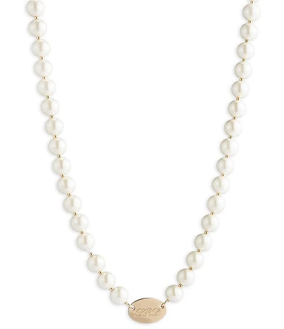 Lauren Ralph Lauren Gold Tone LRL Pearl Collar Necklace
