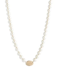 Lauren Ralph Lauren Gold Tone LRL Pearl Collar Necklace