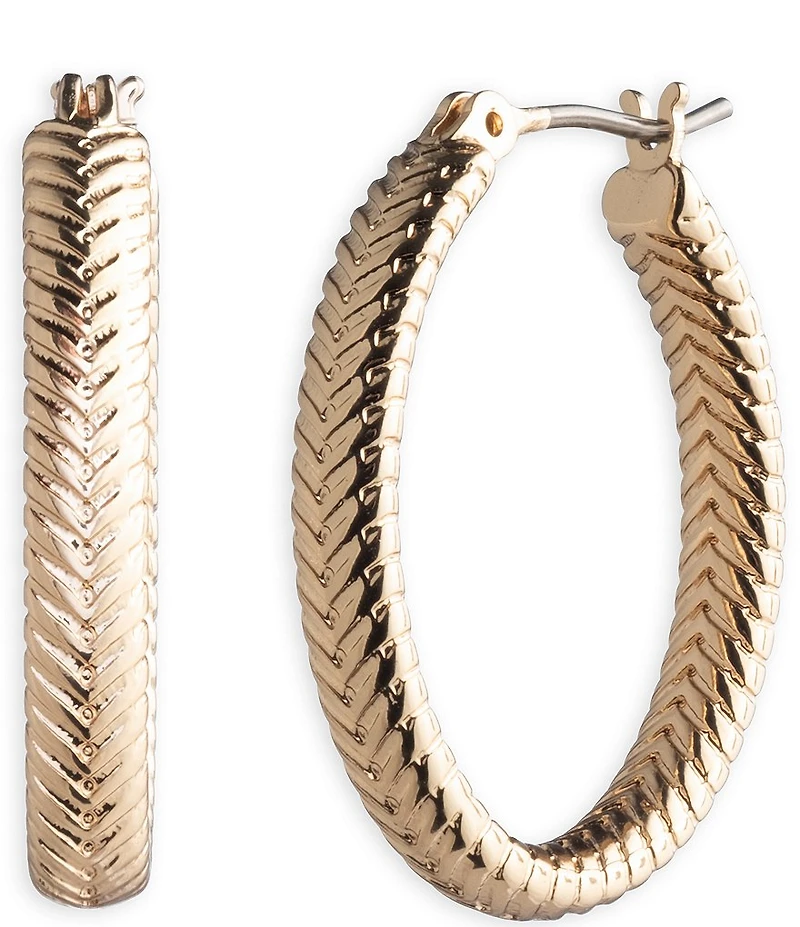 Lauren Ralph Lauren Gold Tone Medium Hoop Earrings