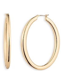 Lauren Ralph Lauren Gold Tone Organic Metal Hoop Earrings