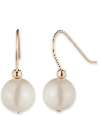 Lauren Ralph Lauren Gold Tone Pearl Double Drop Earrings