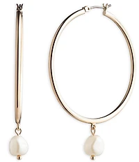 Lauren Ralph Lauren Pearl Drop Hoop Earrings