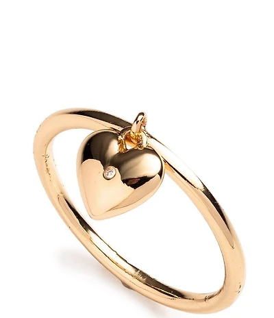 Lauren Ralph Lauren Gold Tone Puffy Heart Band Ring