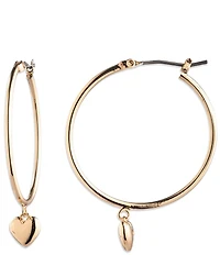 Lauren Ralph Lauren Gold Tone Puffy Heart Drop Earrings