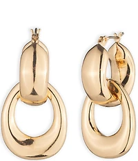 Lauren Ralph Lauren Gold Tone Puffy Hoop Orbital Drop Earrings