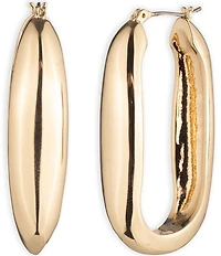 Lauren Ralph Lauren Gold Tone Puffy Link Hoop Earrings