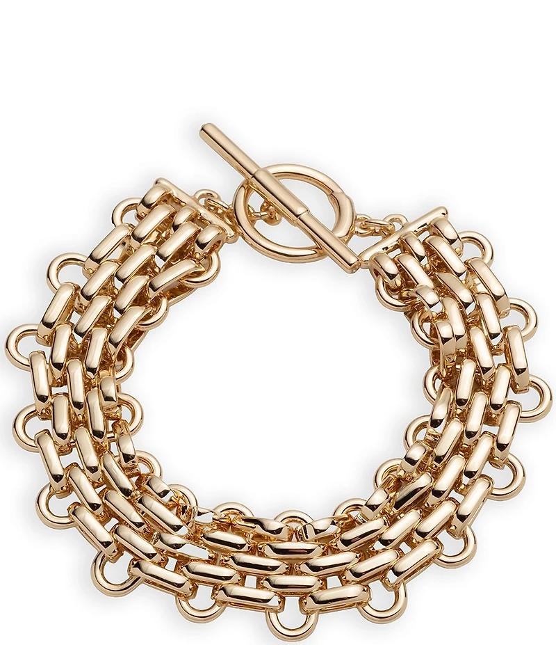 Lauren Ralph Lauren Gold Tone Rolo Link Flex Line Bracelet