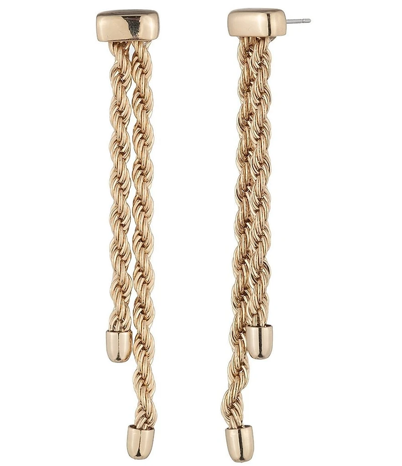 Lauren Ralph Lauren Gold Tone Rope Linear Earrings