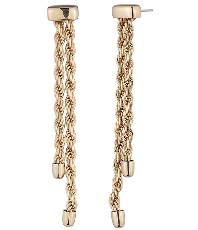Lauren Ralph Lauren Gold Tone Rope Linear Earrings