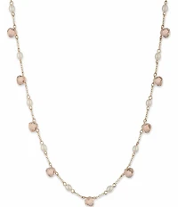Lauren Ralph Lauren Gold Tone Silk Pearl Station Collar Necklace