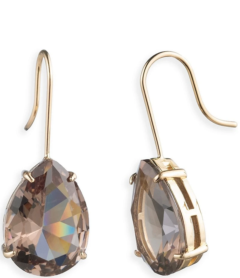 Lauren Ralph Lauren Gold Tone Smoked Topaz Teardrop Drop Earrings
