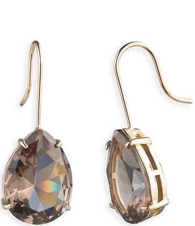 Lauren Ralph Lauren Gold Tone Smoked Topaz Teardrop Drop Earrings