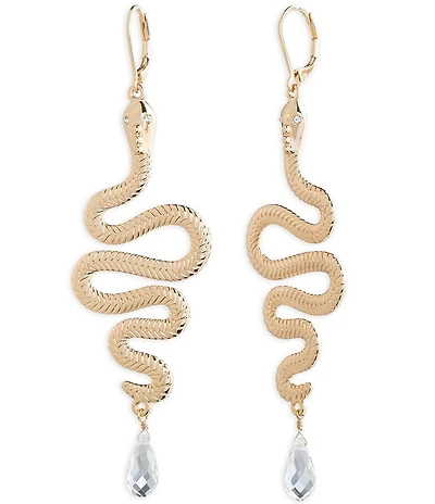 Lauren Ralph Lauren Gold Tone Snake Chandelier Earrings