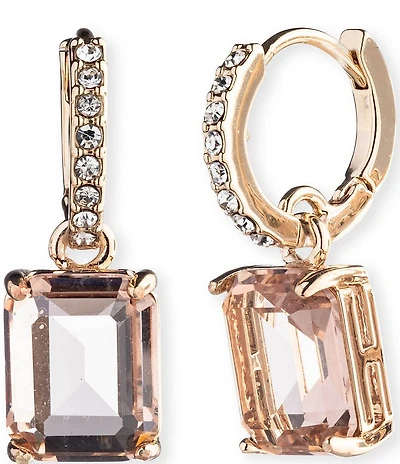 Lauren Ralph Lauren Gold Tone Stone Huggie Hoop Drop Earrings