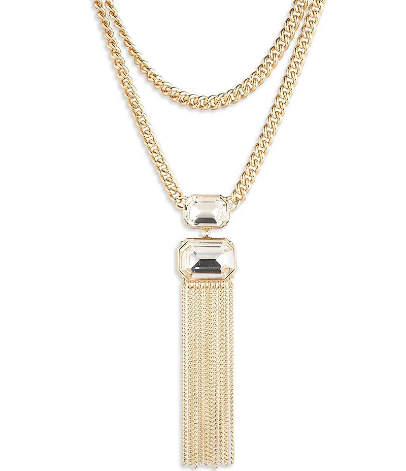 Lauren Ralph Lauren Gold Tone Stone Y Necklace