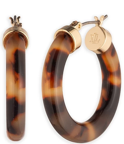 Lauren Ralph Lauren Gold Tone Tortoise Hoop Earrings