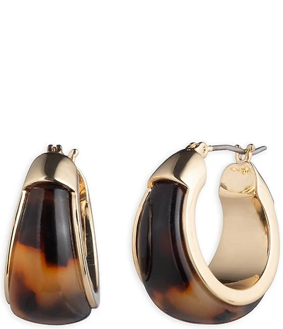 Lauren Ralph Lauren Gold Tone Tortoise Hoop Earrings