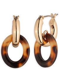 Lauren Ralph Lauren Gold Tone Tortoise Hoop Orbital Drop Earrings