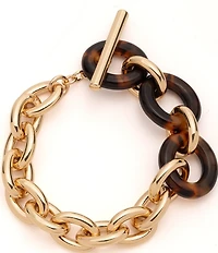 Lauren Ralph Lauren Gold Tone Tortoise Link Flex Line Bracelet